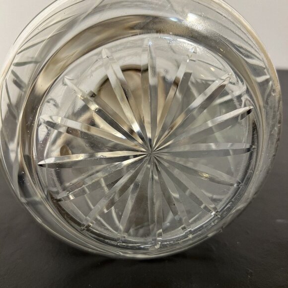 Vintage HKE Pitcher Cold Crystal Glass Closed Silver Plated Mount 10” - Picture 11 of 16